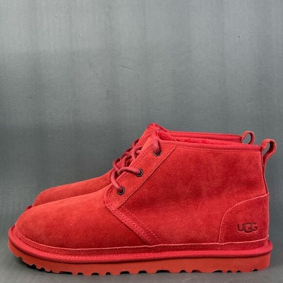 UGG Neumel Men Samba Red Suede Lace-up Wool Sockliner Chukka Boots shoes size main image 6